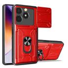 For Realme C61 / C63 Sliding Camshield TPU+PC Phone Case with Card Slot(Red) - 1