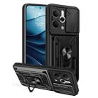 For Realme 14 5G Sliding Camshield TPU+PC Phone Case with Card Slot(Black) - 1
