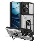 For Realme 14 5G Sliding Camshield TPU+PC Phone Case with Card Slot(White) - 1
