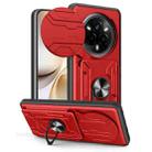 For Realme 14 Pro 5G Sliding Camshield TPU+PC Phone Case with Card Slot(Red) - 1