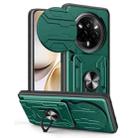 For Realme 14 Pro 5G Sliding Camshield TPU+PC Phone Case with Card Slot(Dark Green) - 1