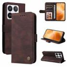 For Xiaomi 14T Pro Skin Feel Life Tree Metal Button Leather Phone Case(Brown) - 1