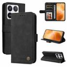 For Xiaomi 14T Pro Skin Feel Life Tree Metal Button Leather Phone Case(Black) - 1