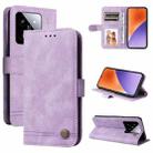 For Xiaomi 15 Skin Feel Life Tree Metal Button Leather Phone Case(Purple) - 1