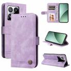 For Xiaomi 15 Pro Skin Feel Life Tree Metal Button Leather Phone Case(Purple) - 1