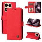 For Xiaomi 15T 5G Skin Feel Life Tree Metal Button Leather Phone Case(Red) - 1
