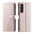 For Sony Xperia 1 VI Voltage Ultra-thin Dot Leather Phone Case(Rose Gold) - 1