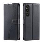 For Sony Xperia 1 V Voltage Ultra-thin Dot Leather Phone Case(Black) - 1