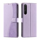 For Sony Xperia 1 IV Voltage Ultra-thin Dot Leather Phone Case(Purple) - 1