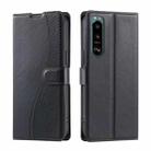 For Sony Xperia 5 III Voltage Ultra-thin Dot Leather Phone Case(Black) - 1