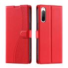 For Sony Xperia 10 III Voltage Ultra-thin Dot Leather Phone Case(Red) - 1