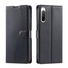 For Sony Xperia 10 III Voltage Ultra-thin Dot Leather Phone Case(Black) - 1