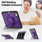 For iPad Pro 11 2024 Honeycomb Hybrid Tablet Case with Handle Holder & Strap(Purple) - 2