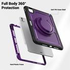 For iPad Pro 11 2024 Honeycomb Hybrid Tablet Case with Handle Holder & Strap(Purple) - 3