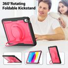 For iPad 10th Gen 10.9 2022 Honeycomb Hybrid Tablet Case with Handle Holder & Strap(Rose Red) - 2