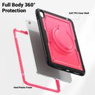 For iPad 10th Gen 10.9 2022 Honeycomb Hybrid Tablet Case with Handle Holder & Strap(Rose Red) - 3