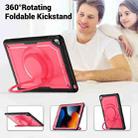 For iPad 10.2 2021 / 2020 / 10.5 2019 Honeycomb Hybrid Tablet Case with Handle Holder & Strap(Rose Red) - 2