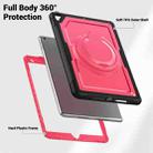 For iPad 10.2 2021 / 2020 / 10.5 2019 Honeycomb Hybrid Tablet Case with Handle Holder & Strap(Rose Red) - 3