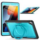 For iPad 10.2 2021 / 2020 / 10.5 2019 Honeycomb Hybrid Tablet Case with Handle Holder & Strap(Light Blue) - 1