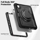 For iPad mini 2024 / mini 6 Honeycomb Hybrid Tablet Case with Handle Holder & Strap(Black) - 3