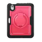 For iPad mini 2024 / mini 6 Honeycomb Hybrid Tablet Case with Handle Holder & Strap(Rose Red) - 2