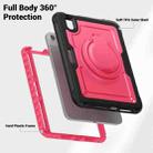 For iPad mini 2024 / mini 6 Honeycomb Hybrid Tablet Case with Handle Holder & Strap(Rose Red) - 3