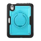 For iPad mini 2024 / mini 6 Honeycomb Hybrid Tablet Case with Handle Holder & Strap(Light Blue) - 2