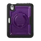 For iPad mini 2024 / mini 6 Honeycomb Hybrid Tablet Case with Handle Holder & Strap(Purple) - 2