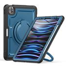 For iPad Pro 11 2022 / Air 10.9 2022 Honeycomb Hybrid Tablet Case with Handle Holder & Strap(Navy Blue) - 1