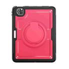 For iPad Pro 11 2022 / Air 10.9 2022 Honeycomb Hybrid Tablet Case with Handle Holder & Strap(Rose Red) - 2