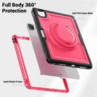 For iPad Pro 11 2022 / Air 10.9 2022 Honeycomb Hybrid Tablet Case with Handle Holder & Strap(Rose Red) - 3