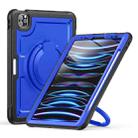 For iPad Pro 11 2022 / Air 10.9 2022 Honeycomb Hybrid Tablet Case with Handle Holder & Strap(Dark Blue) - 1