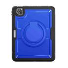 For iPad Pro 11 2022 / Air 10.9 2022 Honeycomb Hybrid Tablet Case with Handle Holder & Strap(Dark Blue) - 2