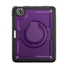 For iPad Pro 11 2022 / Air 10.9 2022 Honeycomb Hybrid Tablet Case with Handle Holder & Strap(Purple) - 2