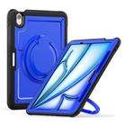 For iPad Air 11 2025 / 2024 Honeycomb Hybrid Tablet Case with Handle Holder & Strap(Dark Blue) - 1