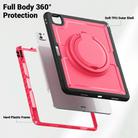 For iPad Air 13 2025 / 2024 Honeycomb Hybrid Tablet Case with Handle Holder & Strap(Rose Red) - 3