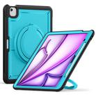 For iPad Air 13 2025 / 2024 Honeycomb Hybrid Tablet Case with Handle Holder & Strap(Light Blue) - 1
