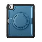 For iPad Pro 13 2024 Honeycomb Hybrid Tablet Case with Handle Holder & Strap(Navy Blue) - 2