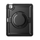 For iPad Pro 13 2024 Honeycomb Hybrid Tablet Case with Handle Holder & Strap(Black) - 2