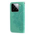 For Xiaomi 15 Seven-petal Flowers Embossing Leather Phone Case(Green) - 3