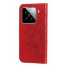 For Xiaomi 15 Seven-petal Flowers Embossing Leather Phone Case(Red) - 3
