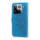 For Xiaomi 15 Pro Seven-petal Flowers Embossing Leather Phone Case(Blue) - 3