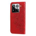 For Xiaomi 15 Pro Seven-petal Flowers Embossing Leather Phone Case(Red) - 3