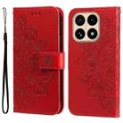 For Xiaomi 15T 5G Seven-petal Flowers Embossing Leather Phone Case(Red) - 1