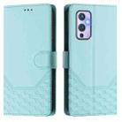 For OnePlus 9 Honeycomb Embossing RFID Leather Phone Case(Mint Green) - 2