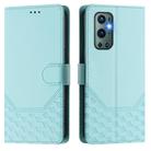 For OnePlus 9 Pro Honeycomb Embossing RFID Leather Phone Case(Mint Green) - 2