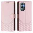 For OnePlus 9 Pro Honeycomb Embossing RFID Leather Phone Case(Pink) - 2