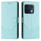 For OnePlus 10 Pro 5G Honeycomb Embossing RFID Leather Phone Case(Mint Green) - 2