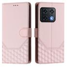 For OnePlus 10 Pro 5G Honeycomb Embossing RFID Leather Phone Case(Pink) - 2