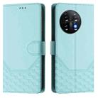 For OnePlus 11 Honeycomb Embossing RFID Leather Phone Case(Mint Green) - 2